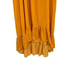 Maje Rasti One-Shoulder Dress Long High-Lo Satin Yellow Size 1 US‎ Small thumbnail 7