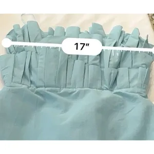 DO + BE Strapless Pleated Ruffle Mini Dress Light Blue Size Large Party Bodycon thumbnail 11