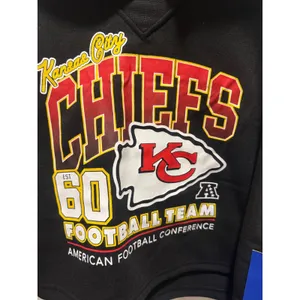 NFL‎ Kansas City Chiefs Cropped Hoodie NWOT Women's Large Black thumbnail 2