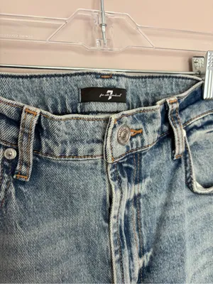 7 For All Mankind Logan Stovepipe Jeans W/ Fringe 31 thumbnail 7