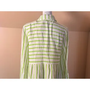 Anne Cole Ibiza Shirt Dress Womens S Lime Green NEW Striped Cotton Cover Up‎ thumbnail 12