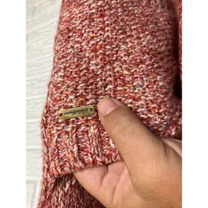 Eddie Bauer Lounge Hooded Cardigan‎ Womens Medium Pink Marled Knit Open Front thumbnail 3