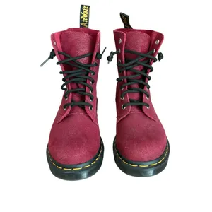 Dr Martens 1460 Pascal Combat Boots Red Cherry Glitter Womens Size 7 thumbnail 2