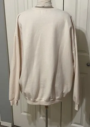 Skull House White Oversized Distressed Sweatshirt thumbnail 4