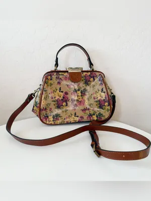 Patricia Nash Gracchi Antique Rose Leather Satchel Crossbody Cottagecore thumbnail 2
