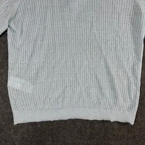 Madewell Womens Light Blue Linen Blend Ribbed Short Sleeve Polo Sweater Size M thumbnail 13
