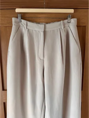Abercrombie & Fitch Sloane Tailored Wide Leg Pants Trouser Beige Women’s 12/31 thumbnail 3