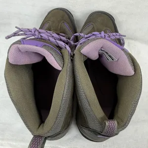 Hi-Tec Dri-Tec Waterproof Hiking‎ Boots Womens 11B Brown Purple Leather 9022 thumbnail 9