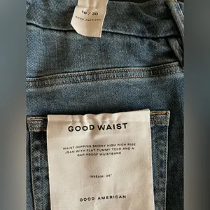 NWT Good American Good Waist Skinny Jeans Distressed Blue Wash Indigo144 Size 10 thumbnail 5