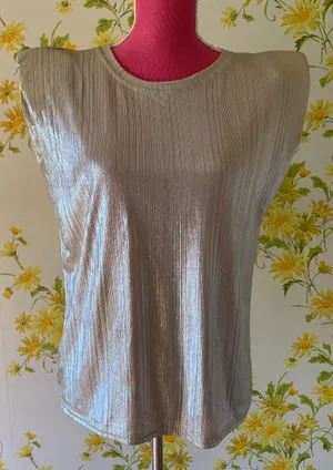 Runway Paris Shoulder pads metallic top size M/L thumbnail 1