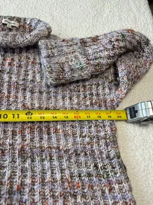 Madewell Rayner Chunky Marled Orchid Mock Neck Cable Knit Winter Sweater Size XS thumbnail 4