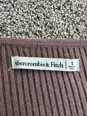 Abercrombie & Fitch Brown Ribbed Long Sleeve Scoop Neck Bodysuit Small thumbnail 3