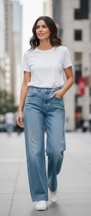 Zara Women's Light Blue High Waisted Wide Leg Jeans Size 6 EUC thumbnail 1