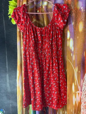 Red Floral Mini Dress ❤️ Size L thumbnail 5