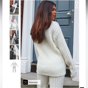 PrettyLittleThing Cream Chunky Ribbed Knitted Set thumbnail 3