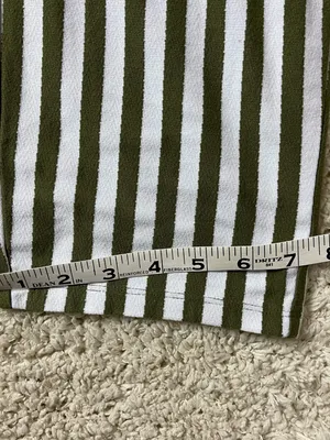 AnyBody Olive Green & White Vertical Stripe Straight Leg Pants thumbnail 7