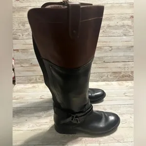 Marc Fisher Leather Riding Boots Women’s Size 8.5 M Two Toned Brown Black thumbnail 12