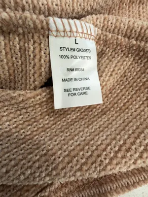 Adrienne Vittadini Peach-Beige Waffle Knit Top thumbnail 5