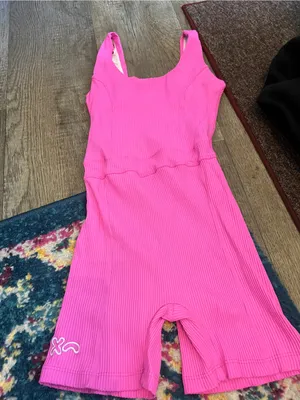 Year of ours pink ribbed romper thumbnail 8