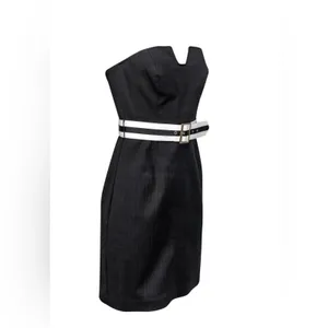 Trina Turk - Black Strapless Dress W/ Belt Sz 0 (b8.1) thumbnail 2