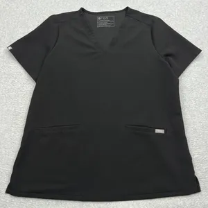 Black FIGS Scrub Top thumbnail 1