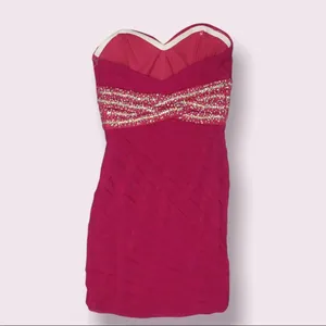 La Femme mesh wrap strapless bodycon mini dress thumbnail 6