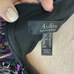 NWT Aiden Mattox Sequin Flapper Cocktail Mini Dress Multicolored Party Dress thumbnail 4