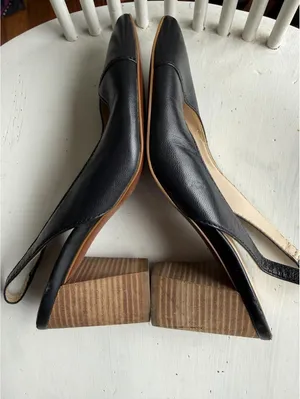Cole Haan Black Leather Slingback Heels Size 8 B thumbnail 7