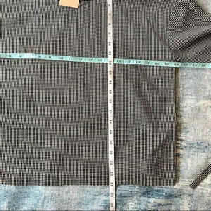 NWT! FRNCH Paris Blue White Gingham Check Long Tie Sleeve Blouse M/L thumbnail 7