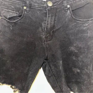 Bongo Black/Gray-washed Distressed Denim Shorts super soft skinny size 11 thumbnail 9