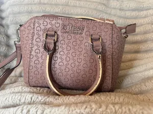 Guess Pink Monogram Mini Satchel Crossbody Purse thumbnail 1