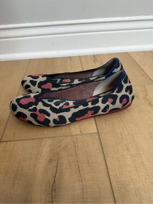 Rothy’s The Flat Red Cat Blue Halo Ballet Flats Women’s 8.5 EU 39 Animal Print thumbnail 4