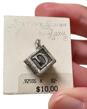 Vintage Beau 925 Sterling‎ Baby Alphabet Block Charm ABCDE NEW thumbnail 1