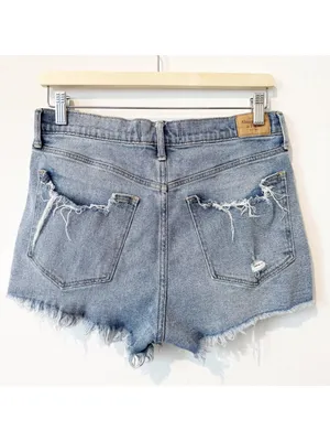 Abercrombie Distressed High Rise Jean Shorts 30 Y2K Grunge Festival Rodeo‎ Boho thumbnail 7