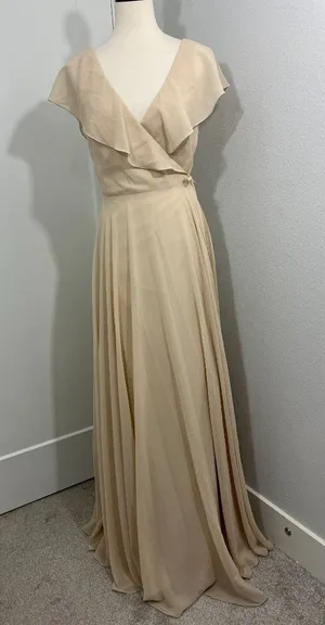 New Jenny Yoo Size 6 Sand Dune Faye Luxe Chiffon Wrap Bridesmaid Dress thumbnail 1