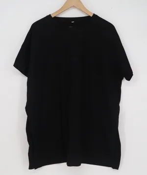 Black Short Sleeve Crew Neck T-Shirt Relaxed Fit Cotton Blend XL thumbnail 1