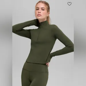 ALO Yoga Softsculpt Precision 1/4 Zip Long Sleeve Clover Green Size S thumbnail 5