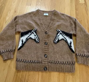 Old Navy Wool Blend Horse Western Cardigan Sz S thumbnail 1