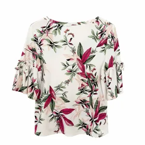 Worthington White Floral 1/2 Sleeve Blouse Sz PM thumbnail 5