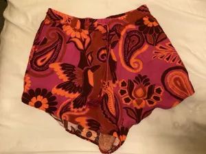 FARM Rio Pink Bold Floral Linen Blend Shorts Size L thumbnail 1