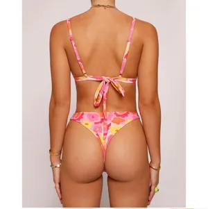 Tiger Mist Pink Floral Bikini Set thumbnail 2