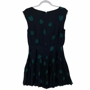LOFT Heart Print Chiffon Pleated Sleeveless‎ Dress thumbnail 3
