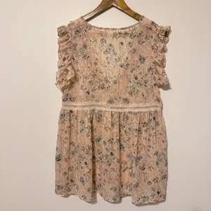 POL Floral Babydoll Boho Blouse Size Small Top V Neck Pink Spring Lace Dainty thumbnail 7