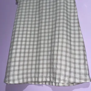 NEW Lou & Grey Linen Dress Women XS Tan Gingham Button Beach Vacation Preppy thumbnail 7