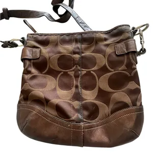 Coach F19730 Signature Optic Chain Crossbody /‎ Shoulder Bag – Chocolate Brown thumbnail 6
