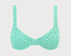 Berlook Cyan Mesh Underwire Bikini Set Green thumbnail 5