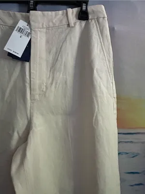 Polo By Ralph Lauren Classic Women’s Cream Straight-Leg Hemp Pants SZ 6 NWT thumbnail 3