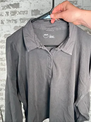 Aerie | women dark gray Henley shirt thumbnail 2