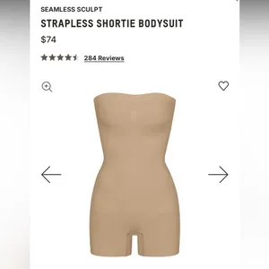 NEW Skims Seamless Sculpt Strapless Shortie‎ Bodysuit Size XS NWOT thumbnail 4