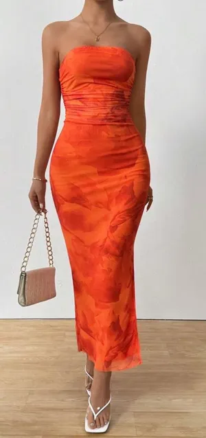 Maxi dress Orange Size L thumbnail 1